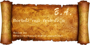 Borbényi András névjegykártya