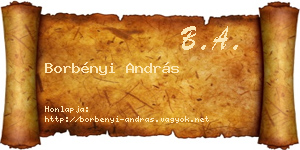 Borbényi András névjegykártya