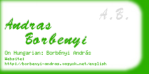andras borbenyi business card
