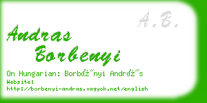 andras borbenyi business card